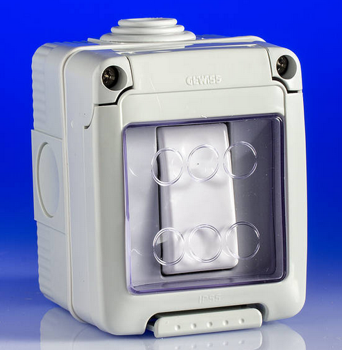 I had an old one of these with a broken switch when I was looking for a container to use outside and it fit the bill. Handy grommits to run wires, totally waterproof – worked great!