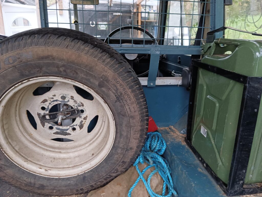 Rear view of the bulkhead holding the cushion